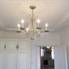 Nickel Finish 6-Bulb Ceiling Pendant Light Traditional Chandelier - Rebooters