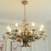 Brass 8 Lights Chandelier Light Traditional Metal Flower Fixture - Rebooters