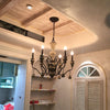 Gray Candelabra Hanging Light Traditional Wood 6 Lights Chandelier - Rebooters
