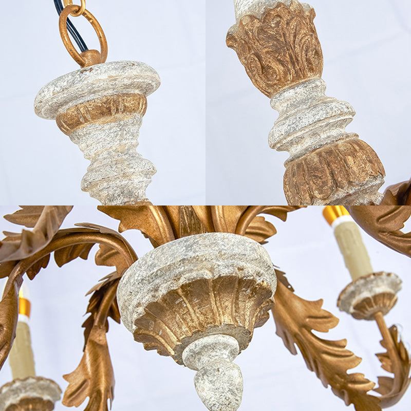 Gold Candle Chandelier Light Traditional Crystal 6 Lights Fixture - Rebooters