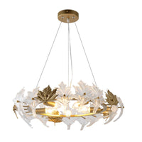 5 Lights Chandelier Light with Maple Crystal Colonial Fixture - Rebooters