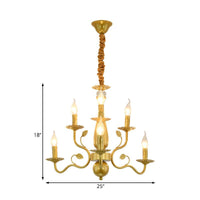 5/12/16 Lights Metal Pendant Chandelier Rustic Black Gold Fixture - Rebooters