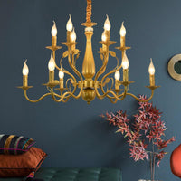 5/12/16 Lights Metal Pendant Chandelier Rustic Black Gold Fixture - Rebooters