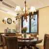Brown 3 Lights Pendant Chandelier Rustic Metal Light Fixture - Rebooters