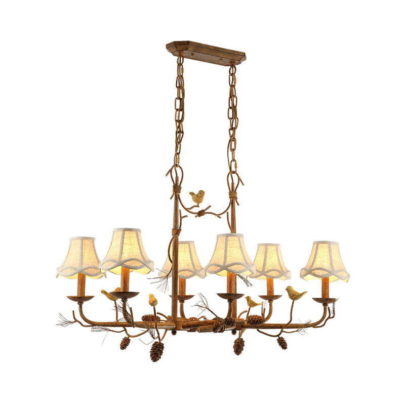 Metal Bell Shade Chandelier 6 Lights Living Room Pendant Light - Rebooters