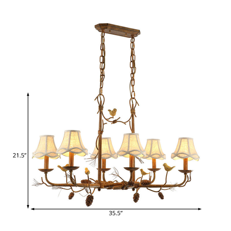 Metal Bell Shade Chandelier 6 Lights Living Room Pendant Light - Rebooters