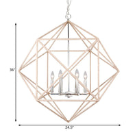 4 Heads Dining Room Hanging Chandelier Contemporary Beige Ceiling Pendant Light - Rebooters