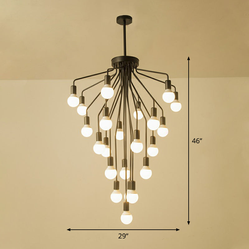 Cascade Chandelier Light Rustic Black Metallic Ceiling Light - Rebooters