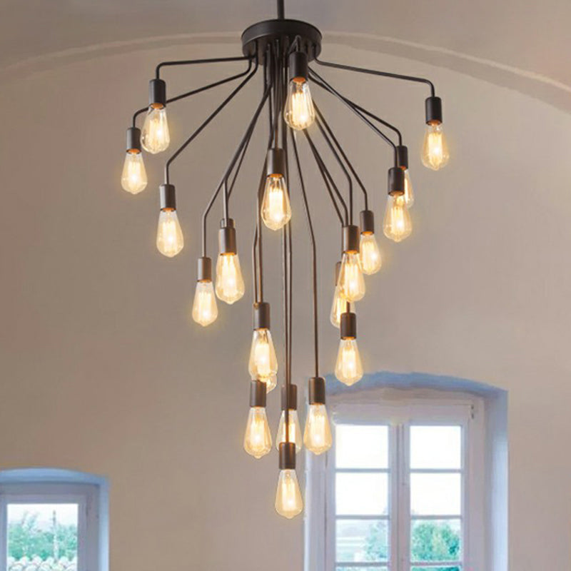 Cascade Chandelier Light Rustic Black Metallic Ceiling Light - Rebooters