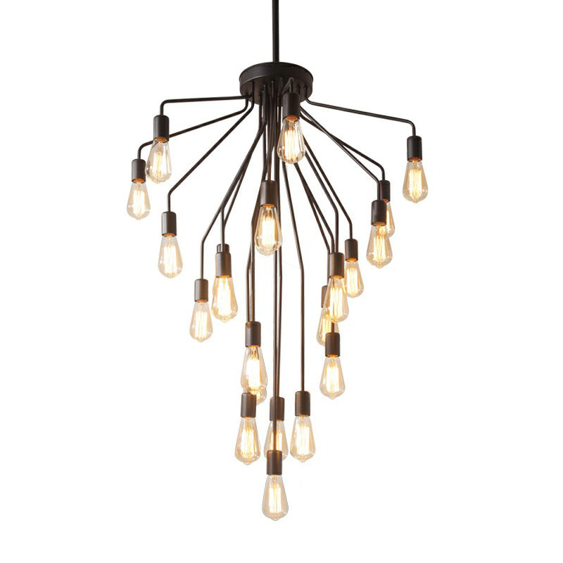 Cascade Chandelier Light Rustic Black Metallic Ceiling Light - Rebooters