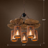 Cage Style Living Room Chandelier Industrial Wooden Black Light - Rebooters