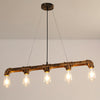 Metal Ceiling Chandelier Industrial Rust Piping Light Fixture - Rebooters