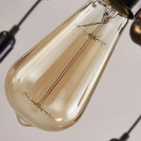 8 Heads Chandelier Light Fixture Steampunk Style Pipe Metal Hanging Lamp in Rust - Rebooters