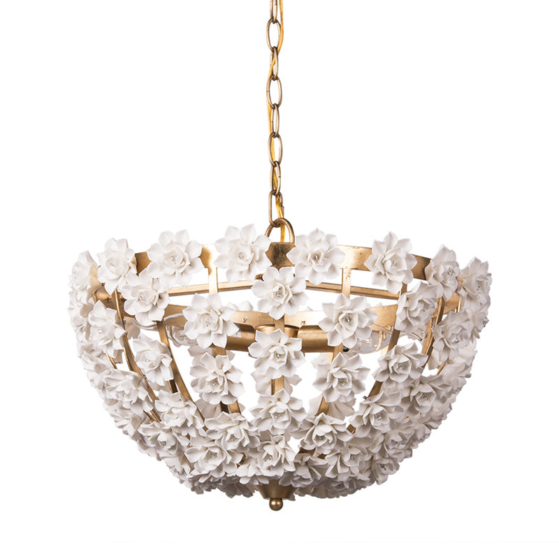 16"/19.5" Wide Hemisphere Chandelier Lighting Modern Metal Silver Gold 3 Bulbs Ceiling Light - Rebooters