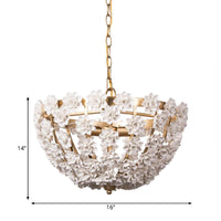 16"/19.5" Wide Hemisphere Chandelier Lighting Modern Metal Silver Gold 3 Bulbs Ceiling Light - Rebooters