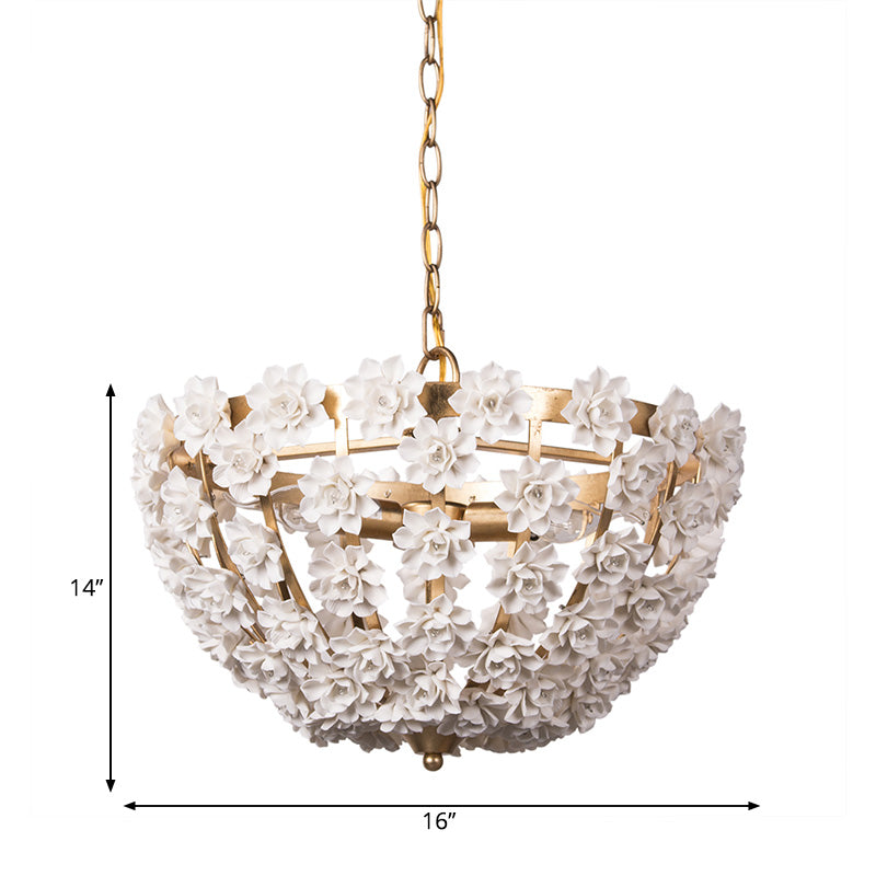 16"/19.5" Wide Hemisphere Chandelier Lighting Modern Metal Silver Gold 3 Bulbs Ceiling Light - Rebooters