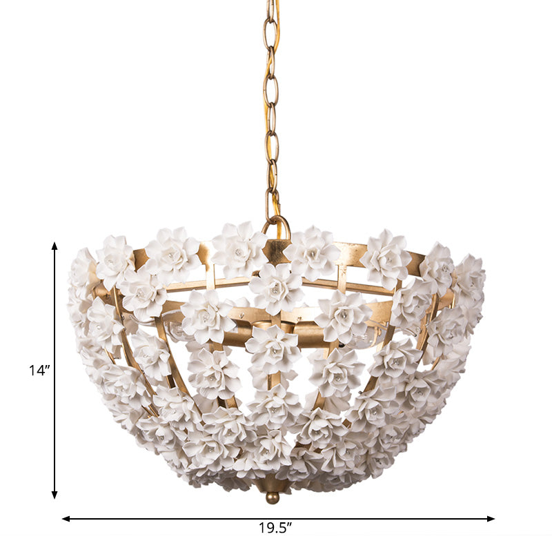 16"/19.5" Wide Hemisphere Chandelier Lighting Modern Metal Silver Gold 3 Bulbs Ceiling Light - Rebooters