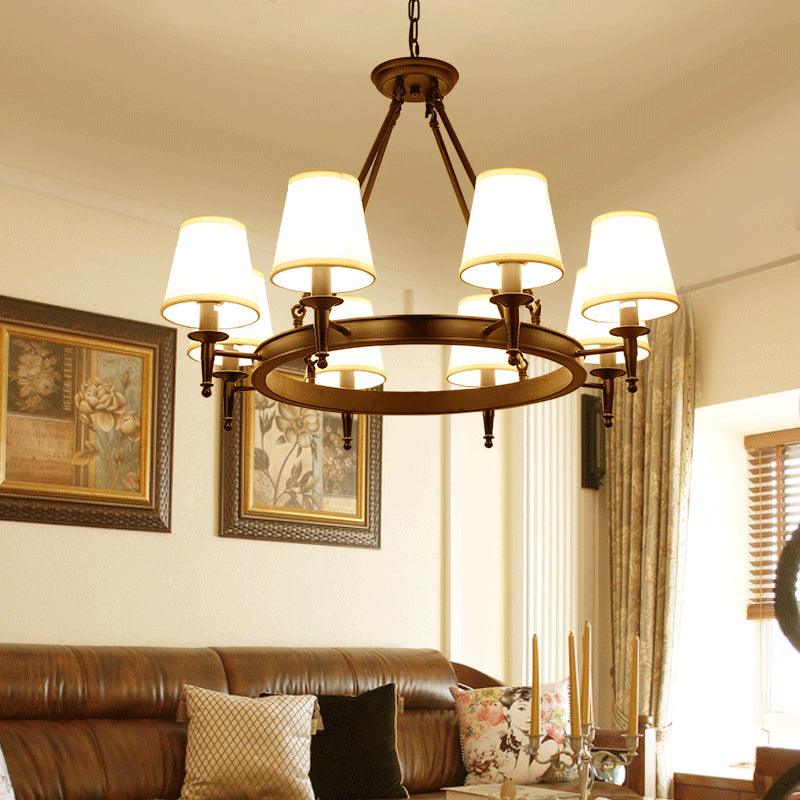 8 Heads Ceiling Lighting Minimalism Empire Shade Fabric Chandelier Light - Rebooters
