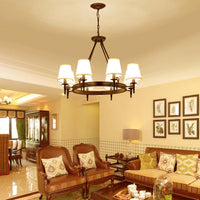 8 Heads Ceiling Lighting Minimalism Empire Shade Fabric Chandelier Light - Rebooters