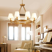 8 Heads Ceiling Lighting Minimalism Empire Shade Fabric Chandelier Light - Rebooters