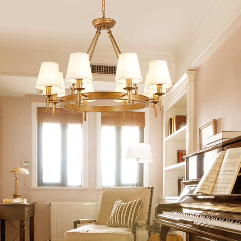 8 Heads Ceiling Lighting Minimalism Empire Shade Fabric Chandelier Light - Rebooters