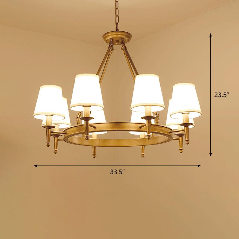 8 Heads Ceiling Lighting Minimalism Empire Shade Fabric Chandelier Light - Rebooters