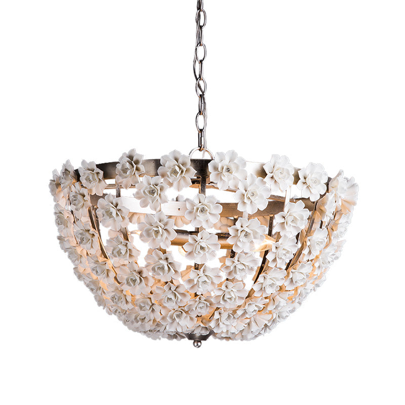 16"/19.5" Wide Hemisphere Chandelier Lighting Modern Metal Silver Gold 3 Bulbs Ceiling Light - Rebooters