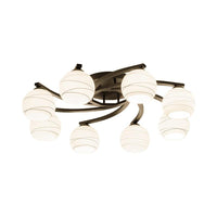 Black 3/5/8 Lights Ceiling Mount White Glass Semi Flush Light - Rebooters