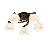 Black 3/5/8 Lights Ceiling Mount White Glass Semi Flush Light - Rebooters
