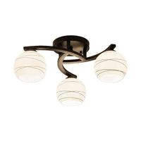 Black 3/5/8 Lights Ceiling Mount White Glass Semi Flush Light - Rebooters