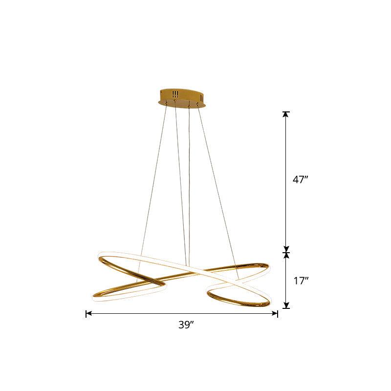 Aluminum Twist Hanging Lamp Artistic LED Chandelier Pendant Light - Rebooters