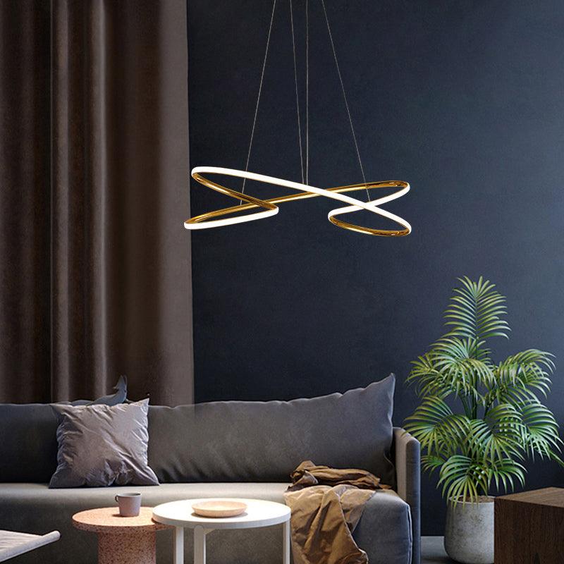 Aluminum Twist Hanging Lamp Artistic LED Chandelier Pendant Light - Rebooters