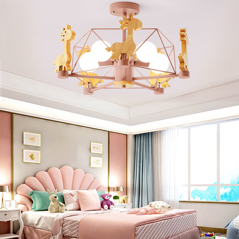 Macaron Cage Ceiling Pendant Light 4-Head Chandelier - Rebooters
