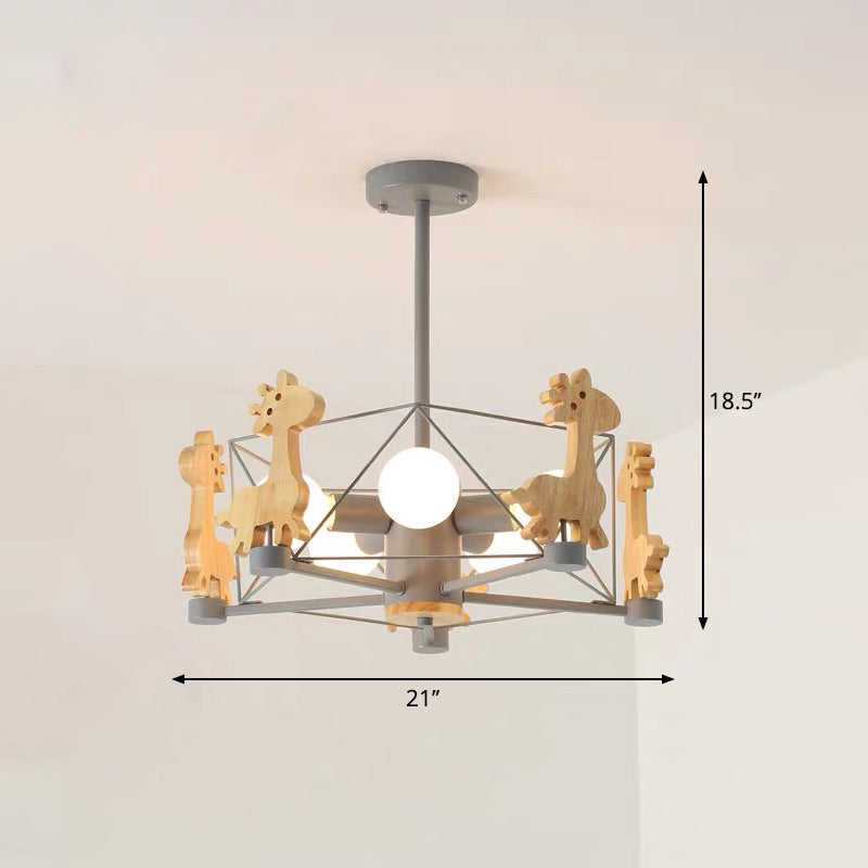 Macaron Cage Ceiling Pendant Light 4-Head Chandelier - Rebooters