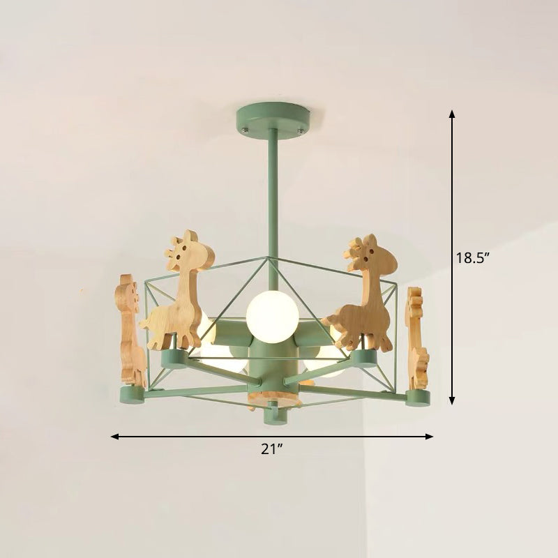 Macaron Cage Ceiling Pendant Light 4-Head Chandelier - Rebooters