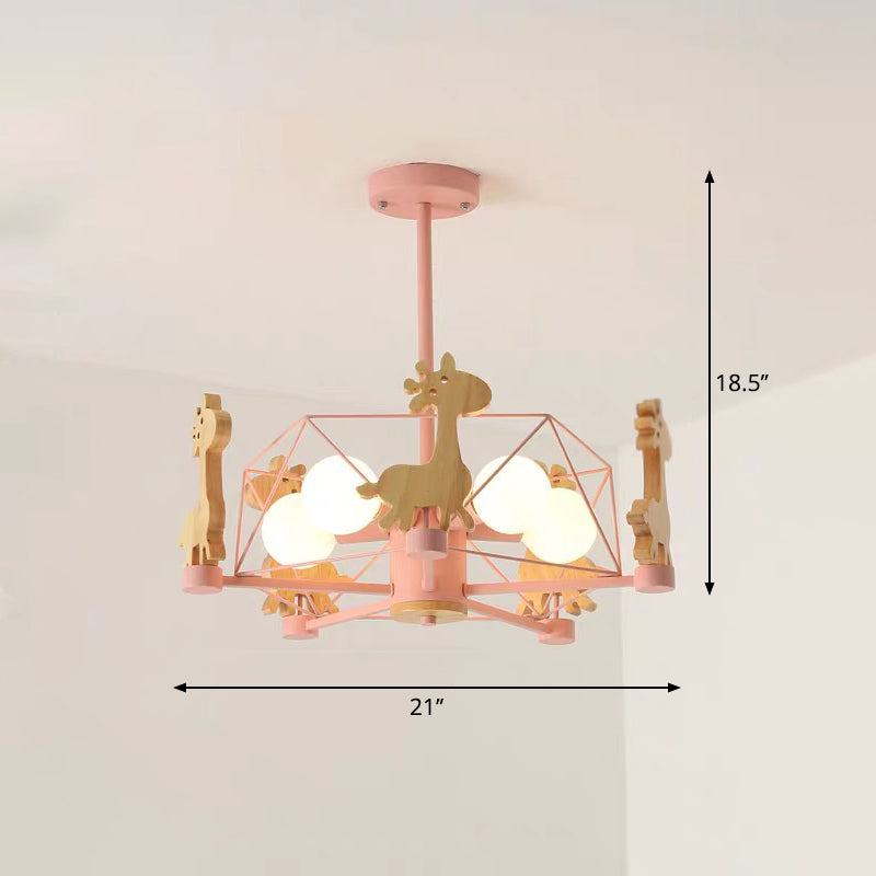 Macaron Cage Ceiling Pendant Light 4-Head Chandelier - Rebooters