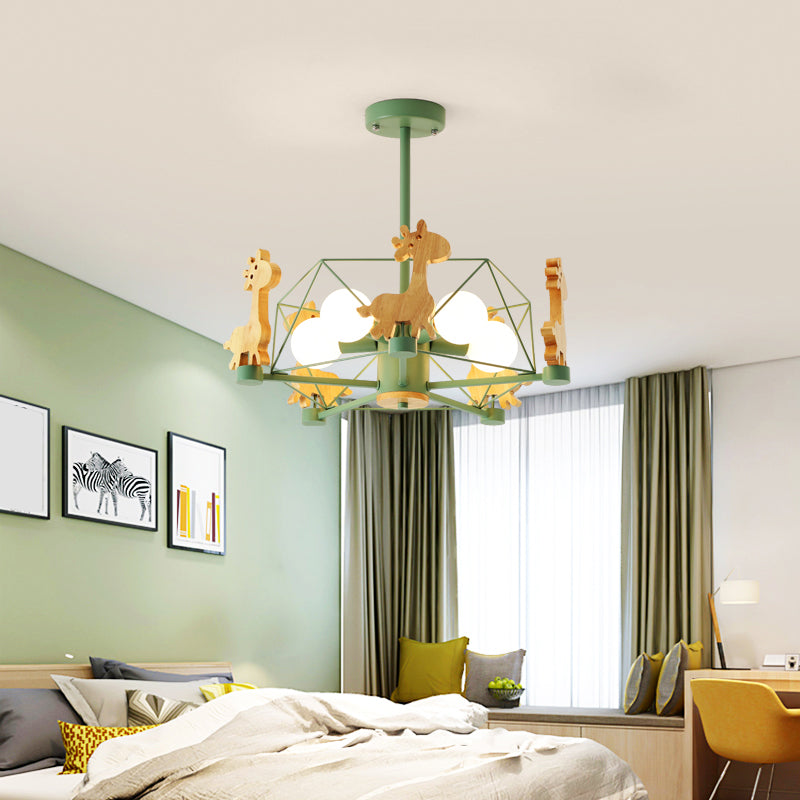 Macaron Cage Ceiling Pendant Light 4-Head Chandelier - Rebooters