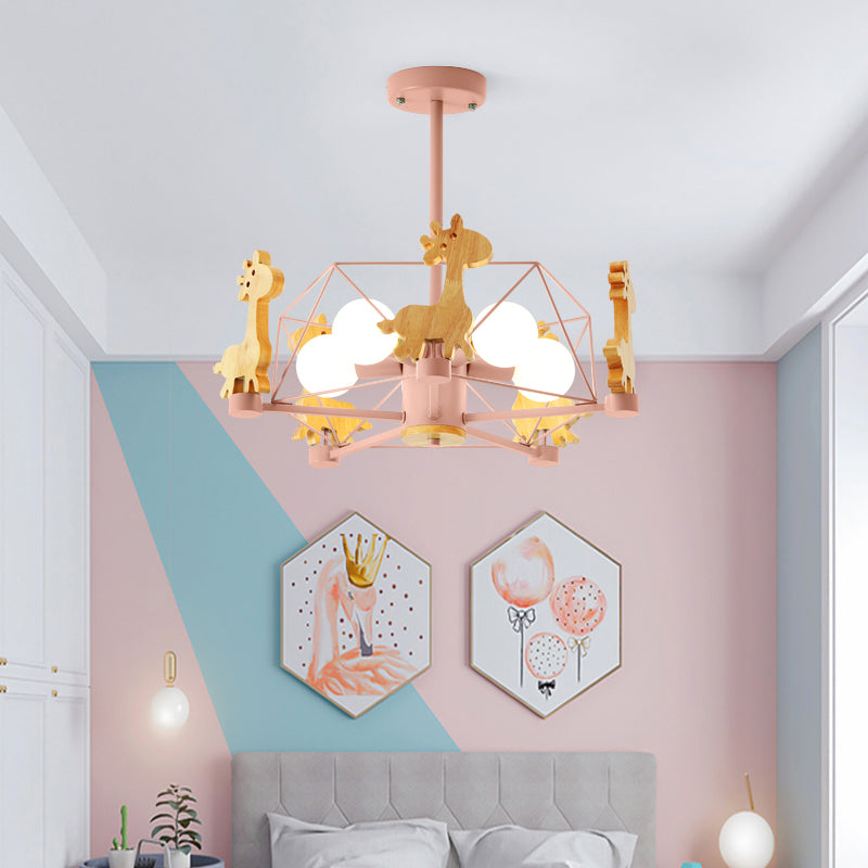 Macaron Cage Ceiling Pendant Light 4-Head Chandelier - Rebooters