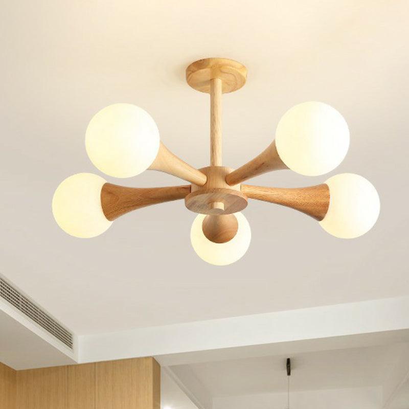 Ball Pendant Lighting Fixture Simplicity Opal Glass Lamp - Rebooters