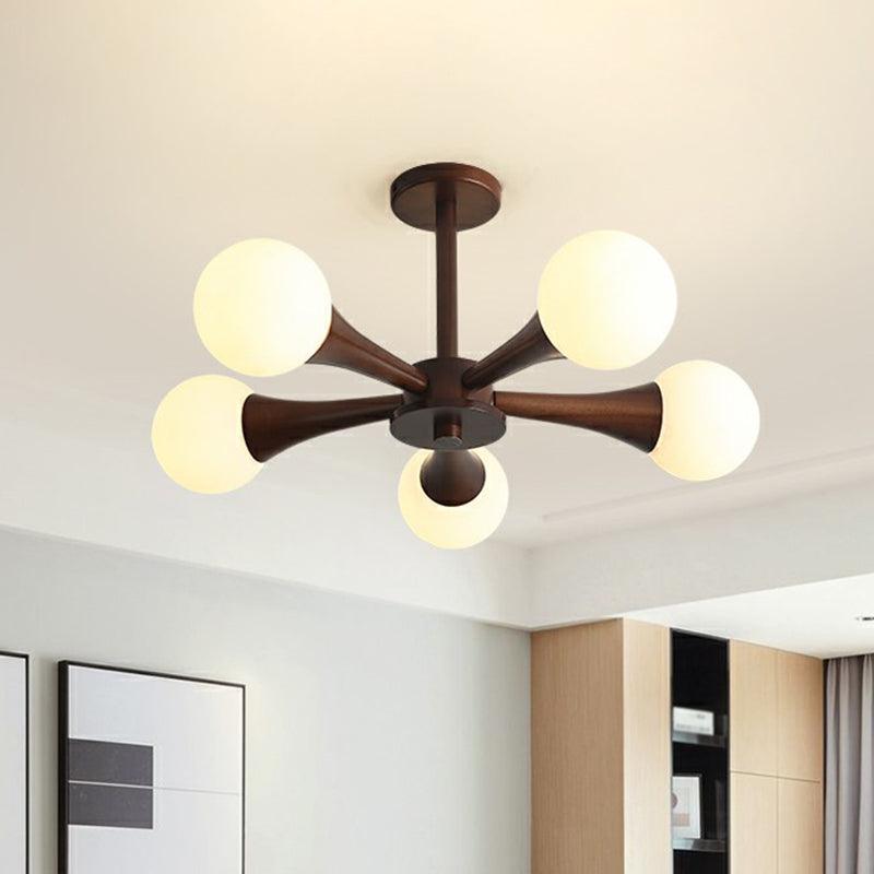 Ball Pendant Lighting Fixture Simplicity Opal Glass Lamp - Rebooters