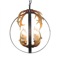 4/8 Lights Metal Chandelier Lighting Vintage Rust Round Fixture - Rebooters