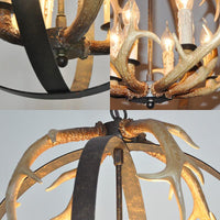 4/8 Lights Metal Chandelier Lighting Vintage Rust Round Fixture - Rebooters
