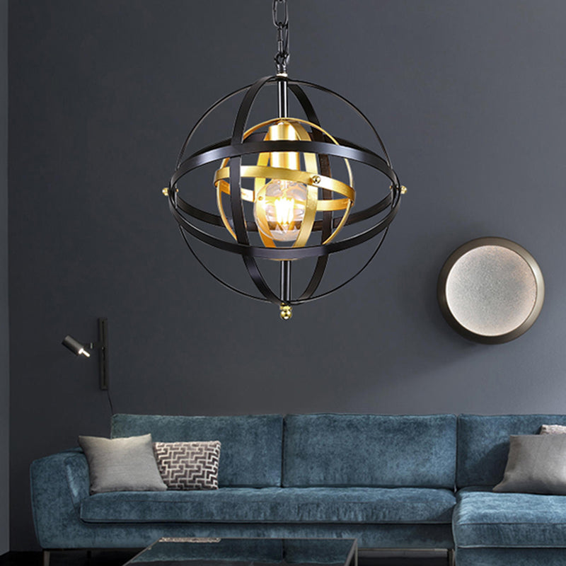 Globe Metal Hanging Lamp Traditional 1 Light Dining Room Pendant - Rebooters