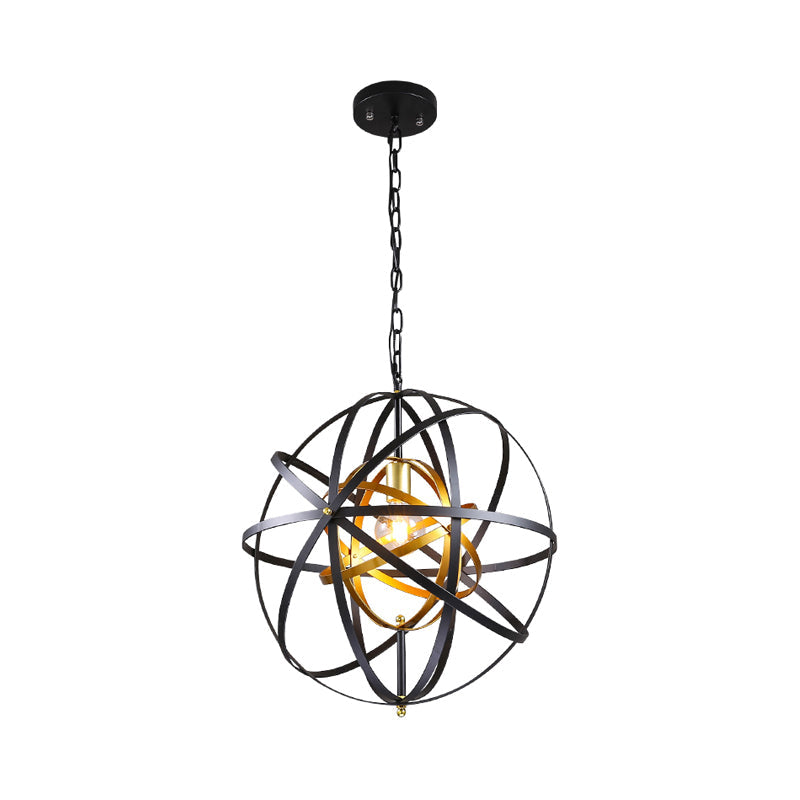 Globe Metal Hanging Lamp Traditional 1 Light Dining Room Pendant - Rebooters