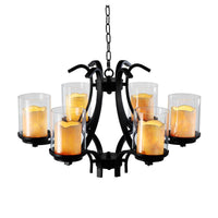 6 Lights Dining Room Ceiling Lamp Country Black Chandelier - Rebooters