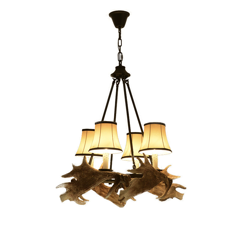 Tapered Dining Room Ceiling Chandelier Rustic Resin 4 Lights - Rebooters