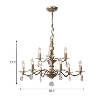 9/12/15 Lights Ceiling Light Country Candle Metal Chandelier - Rebooters