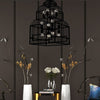 12 Lights Metal Chandelier Lighting Rustic Black Wood Fixture - Rebooters