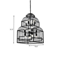 12 Lights Metal Chandelier Lighting Rustic Black Wood Fixture - Rebooters