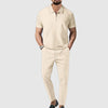 Men's Polo Shirt and Pants Set with Zipper Details for Stylish Comfort Rebooters mens 2 piece set